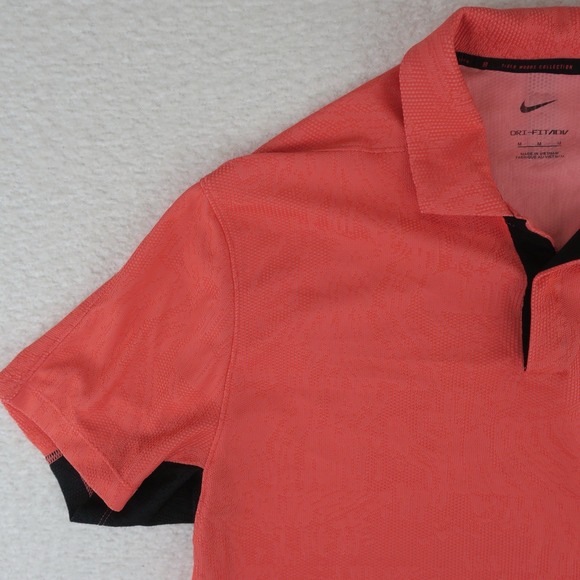 Nike Tiger Woods Collection Dri-FitADV Golf Polo Shirt Mens Medium Pink/Coral - Picture 3 of 14
